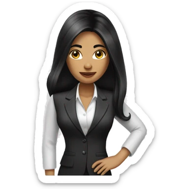 business fashion lady with long black hair sticker