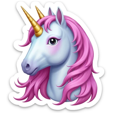 unicorn with long hair female sticker
