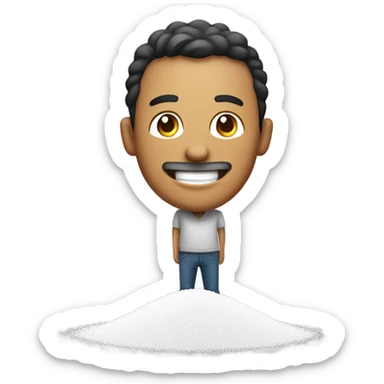 happy man with pile of salt sticker