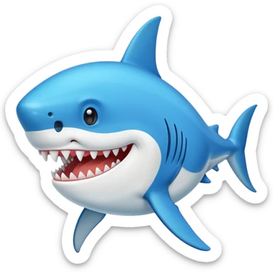 Tiburón sonriendo de diente a diente sticker