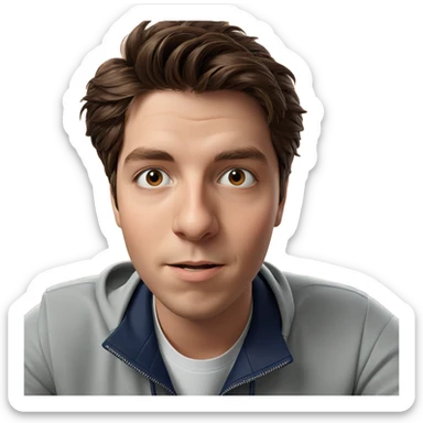 brown haired boy portrait indoors sticker