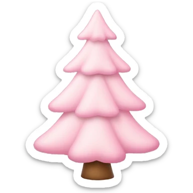 pastel pink christmas tree sticker