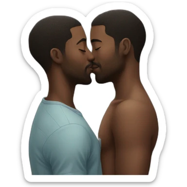Black men kissing sticker
