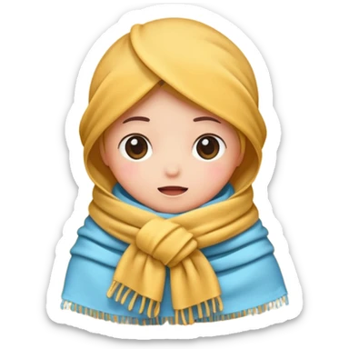 tiny star wrapped in scarf shivering cute sticker