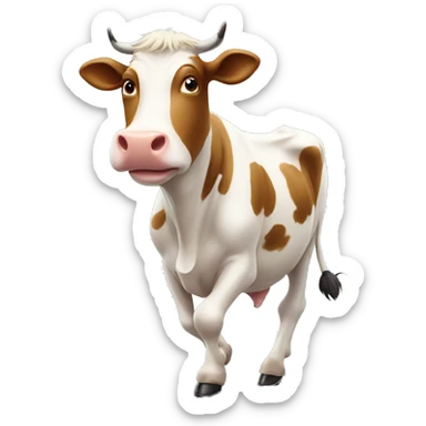 cow on treadmill  sticker