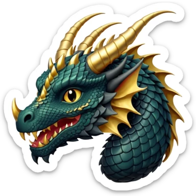 Black and gold Fantasy dragon sticker