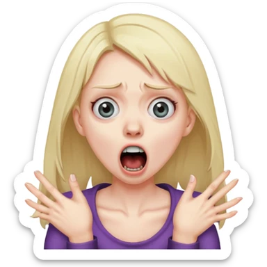 Girl pretending to choke herself & screaming  sticker