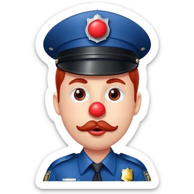 policier avec un gros nez rouge sticker