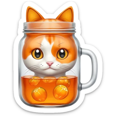 Jelly jar cat sticker
