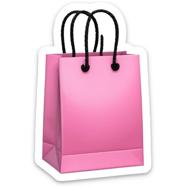 Pink Gift bag with black rope  sticker