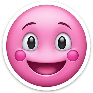 pink emoji smiling face sticker