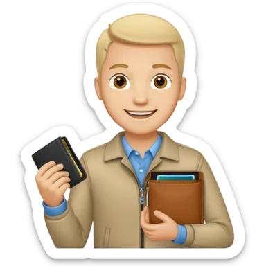 ligth man with wallet in hand sticker