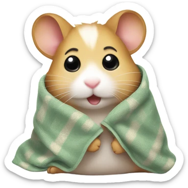 An hamster with a blanket  sticker