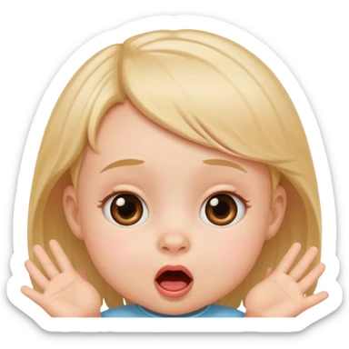 Bebe mujer con caras graciosas sticker