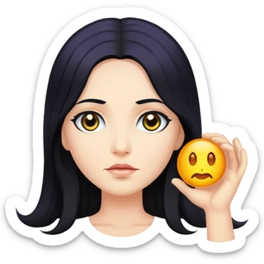 psychic with long black hair sticker