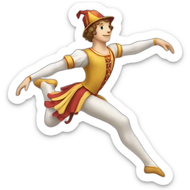 middle ages circus acrobat doing a pirouette sticker