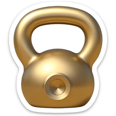 beige and gold kettlebell, sleek minimal sticker