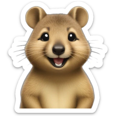 skinny happy quokka smile sticker