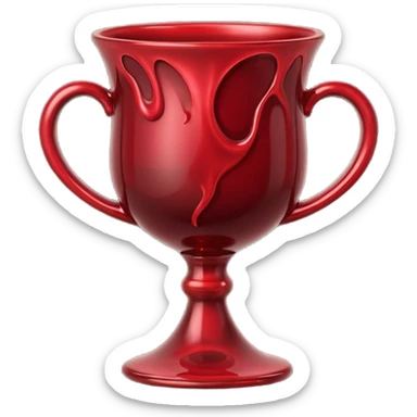 Chalice filled with dark liquid resembling blood and ink, sensual ritual sticker