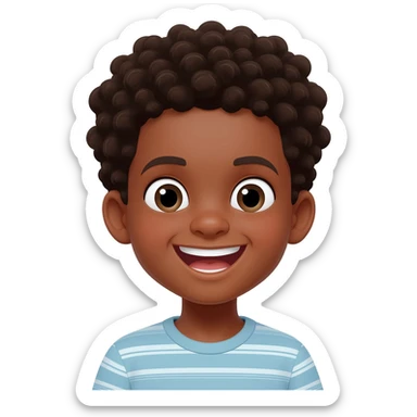 saying thank you black boy curly hair sticker