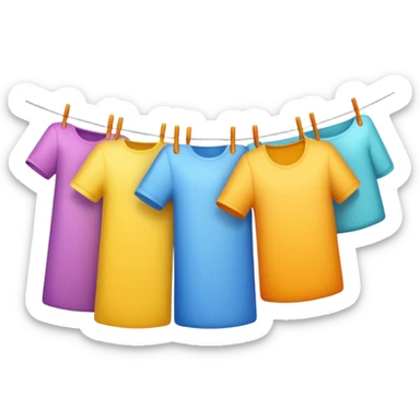 colorful laundry drying line sticker