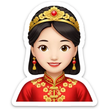 chinese girl in traditional costume sticker
