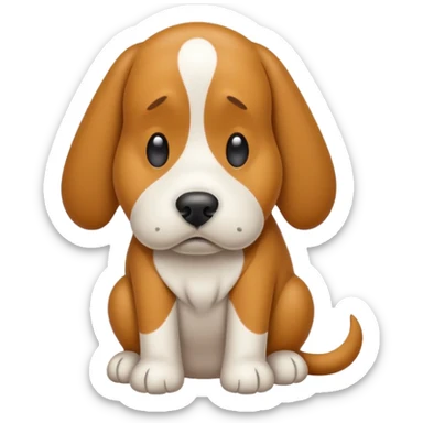 Dog pooping sadly sticker