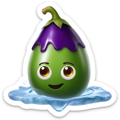 Aubergine sous la douche sticker