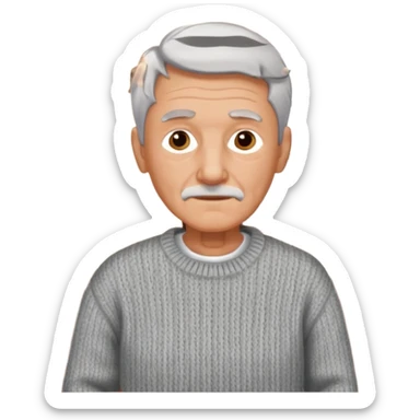señor muy mayor pelo gris sin bigote casero sticker