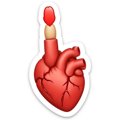 Middle finger with heart sticker