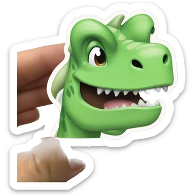 a sticker of a face of cute dinosaur in a pista green color   sticker