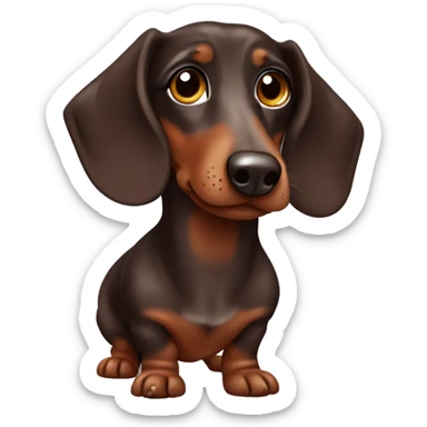 dapple chocolate dachshund with brown eyes sticker