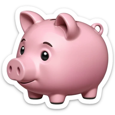 emoji of sad piggy bank, right view sticker
