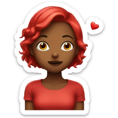 red girl throwing a kiss sticker