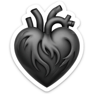 heart with black smoke sticker