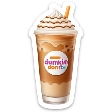 A iced latte with cold foam from Dunkin’ Donuts  sticker