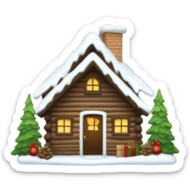 Christmas cabin sticker