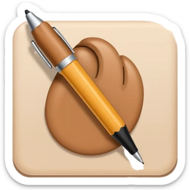 writing hand (✍🏻) + beige pen sticker