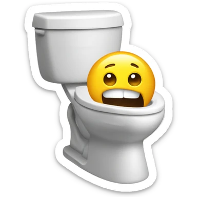 toilet with head popping out of the toilet  sticker