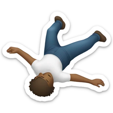 Person lying down with feet in air sticker