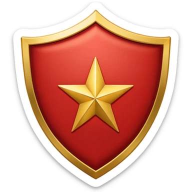 Crimson red premium shield with star sticker
