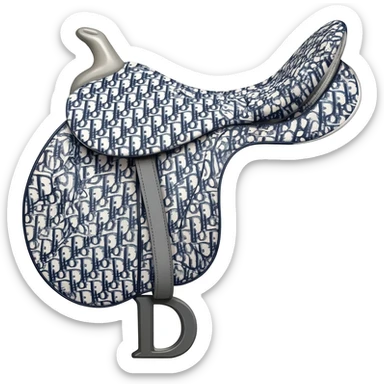 white dior printed saddle bag sticker