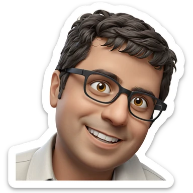 smiling boy in glasses portrait sticker