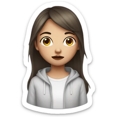 mysterious girl with nosebleed sticker