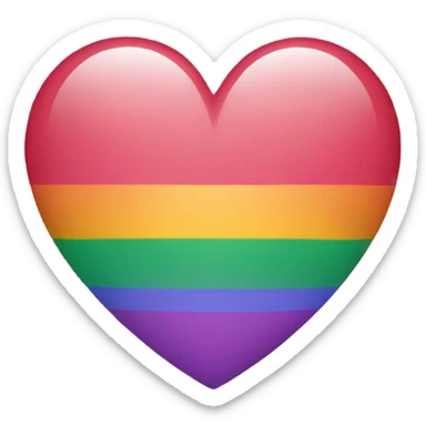 heart emoji with the lesbian flag inside sticker