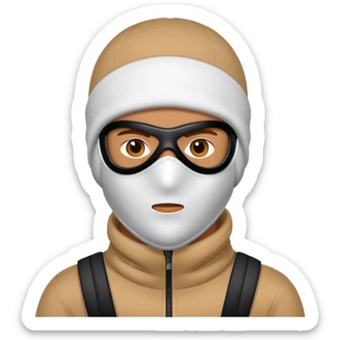 Man wearing ski mask sticker