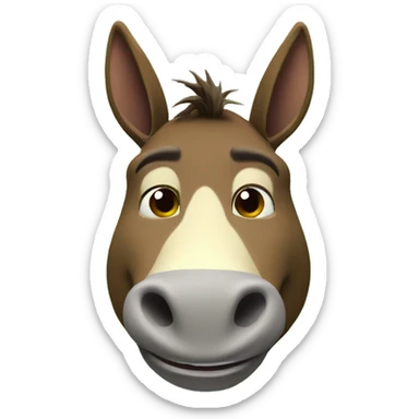 shrek brown donkey face and green background 3d sticker