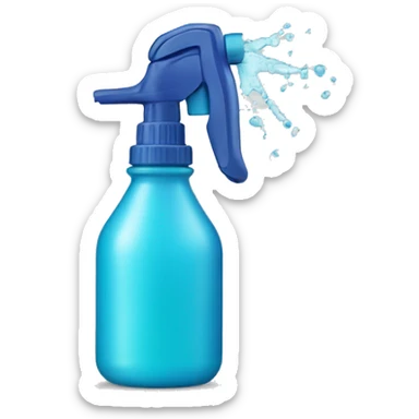 Spray bottle spritzing from the nozzle sticker