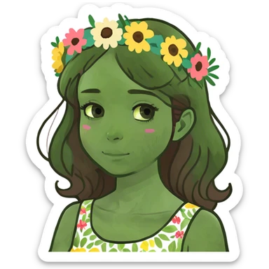 A girl with brown hair pale sin and brown eyes  sticker