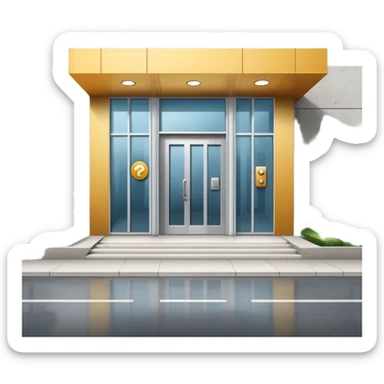 empresa prédio com placa de acessibilidade para cego sticker